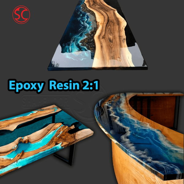 Crystal Clear Epoxy Resin 2:1, River liver edge & Wood Tables